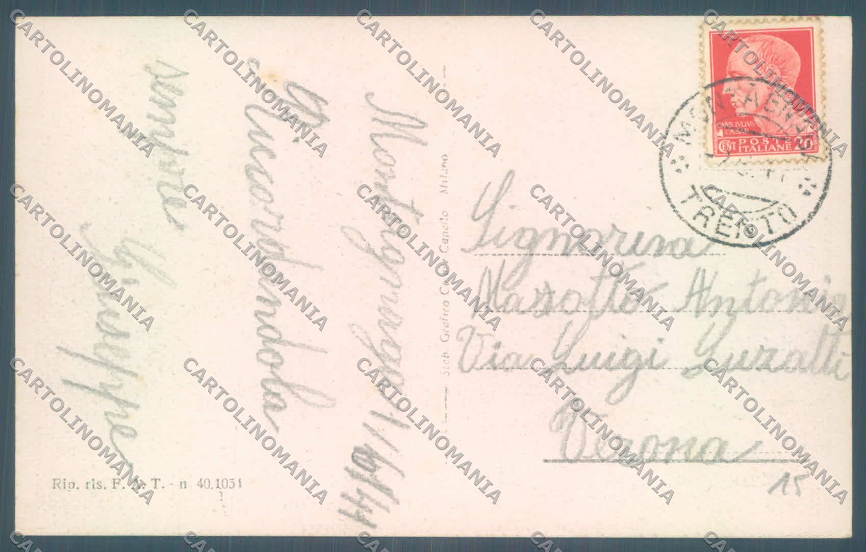 Trento Baselga di Piné Montagnaga di Piné cartolina ZC4392 – retro