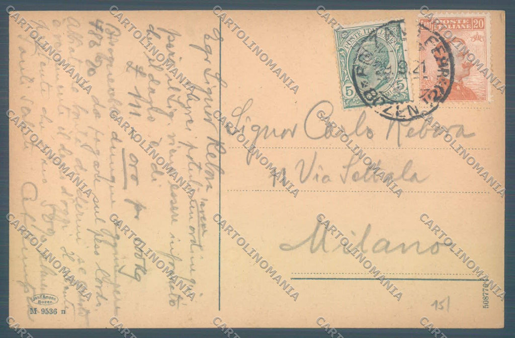 Bolzano Isarco Sud Tirolo cartolina ZC4409 – retro