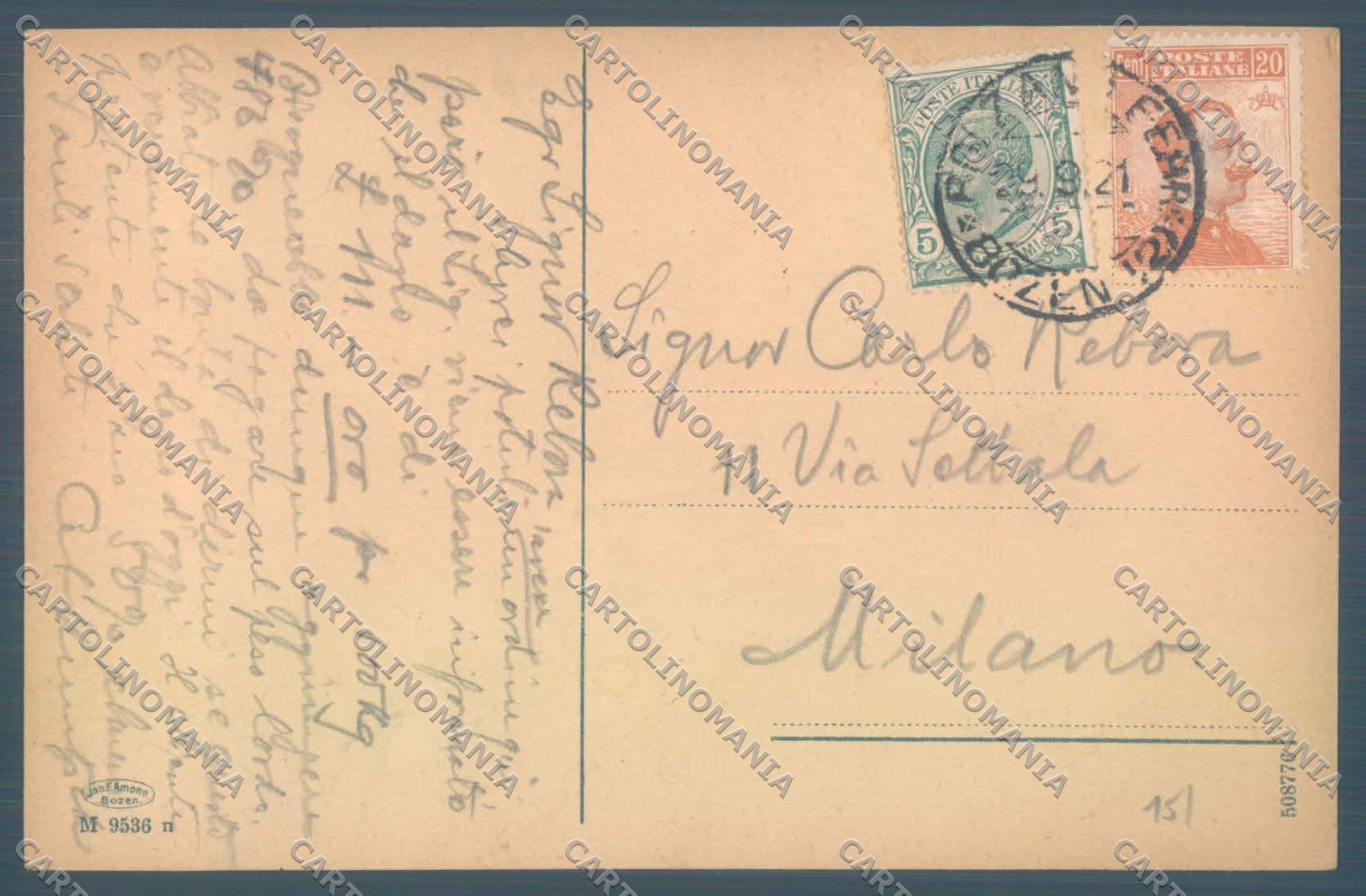 Bolzano Isarco Sud Tirolo cartolina ZC4409 – retro