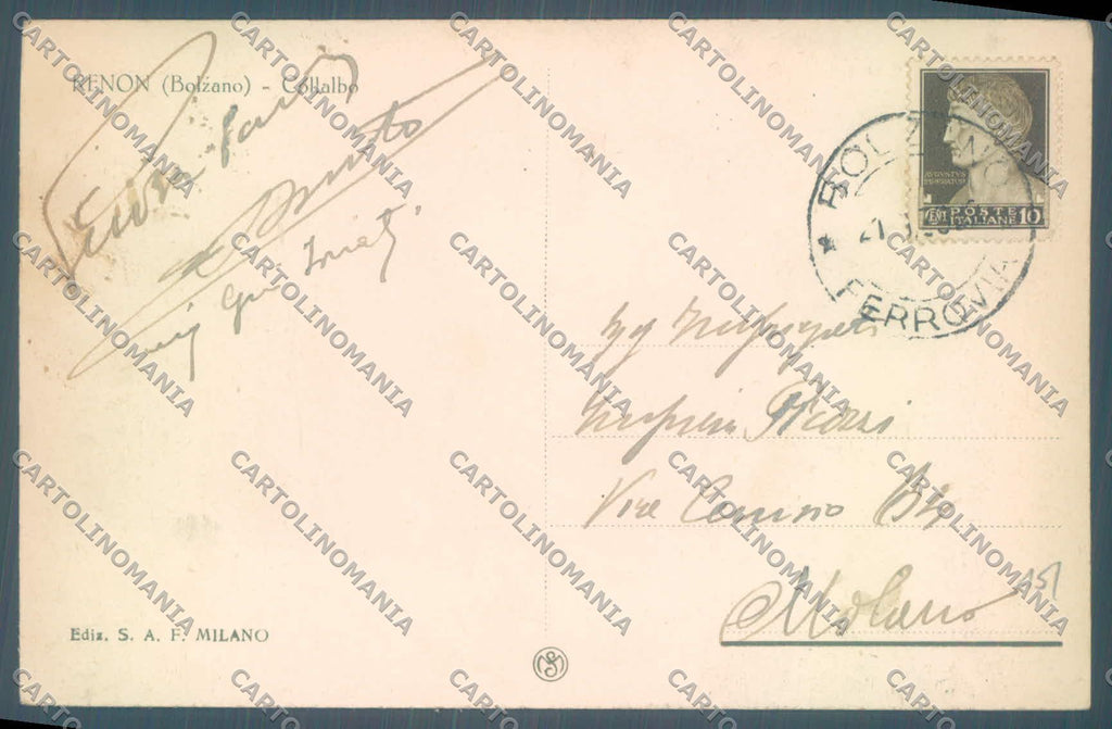 Bolzano Renon Collalbo cartolina ZC4424 – retro