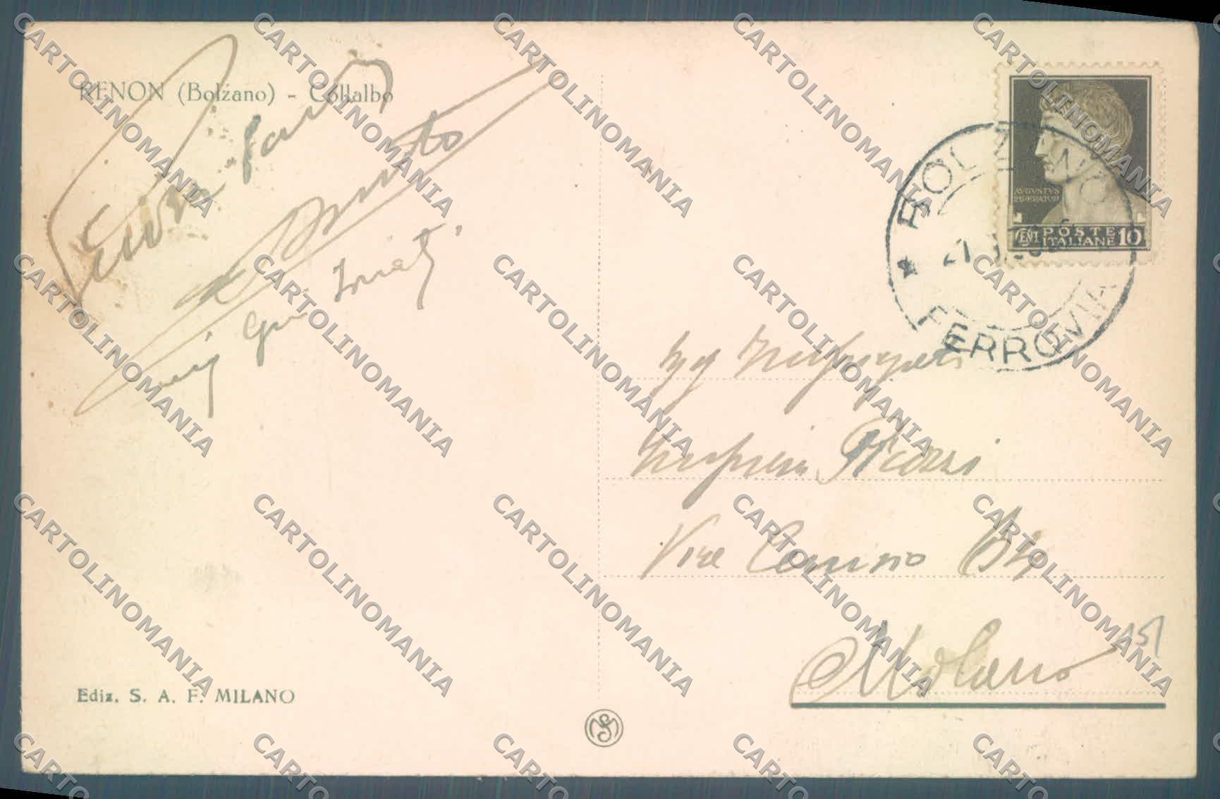 Bolzano Renon Collalbo cartolina ZC4424 – retro