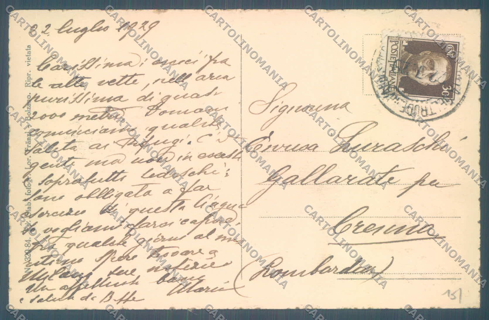 Bolzano Stelvio Rifugio Serristori alla Vertana Gruppo Ortlers cartolina ZC4427 – retro