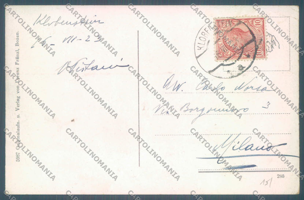 Bolzano Renon Klobenstein PIEGA cartolina ZC4456 – retro