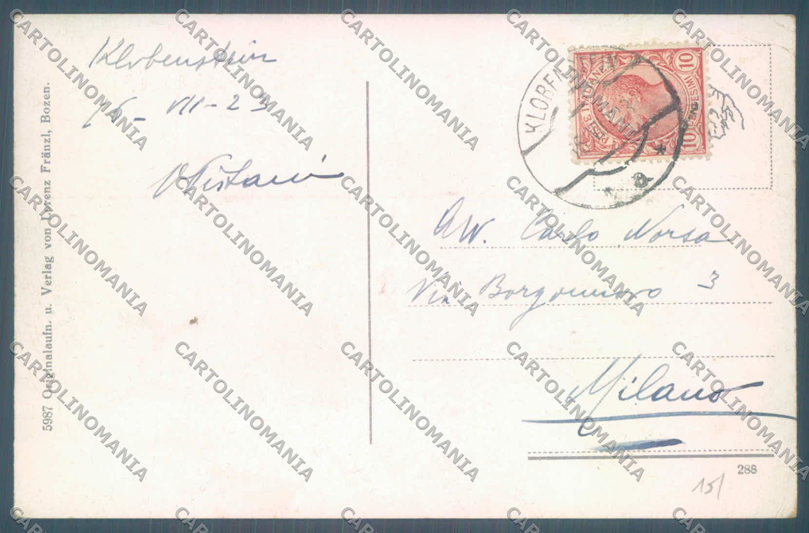 Bolzano Renon Klobenstein PIEGA cartolina ZC4456 – retro