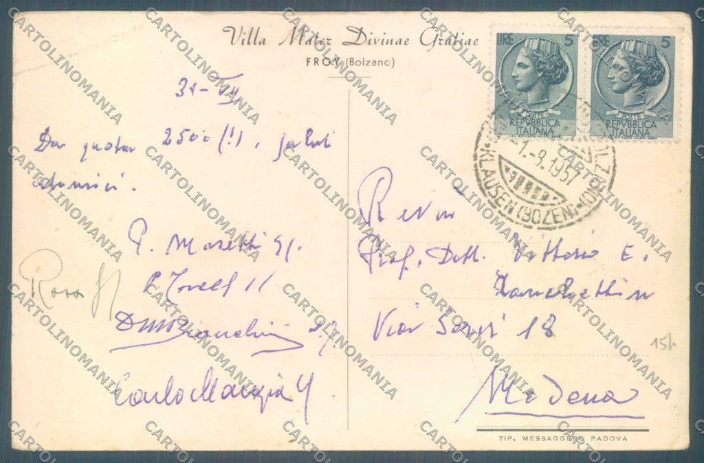 Bolzano Chiusa Froy PIEGHE cartolina ZC4470 – retro
