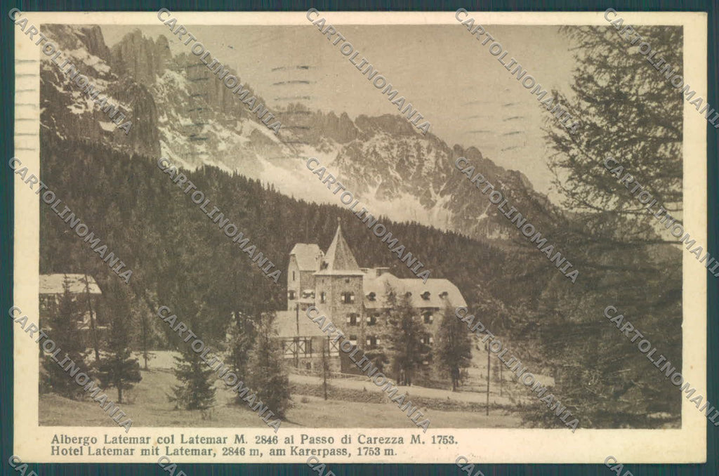 Bolzano Nova Levante Passo di Carezza Latemar Albergo di cartolina ZC4486 – fronte