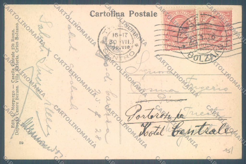 Bolzano Nova Levante Passo di Carezza Latemar Albergo di cartolina ZC4486 – retro