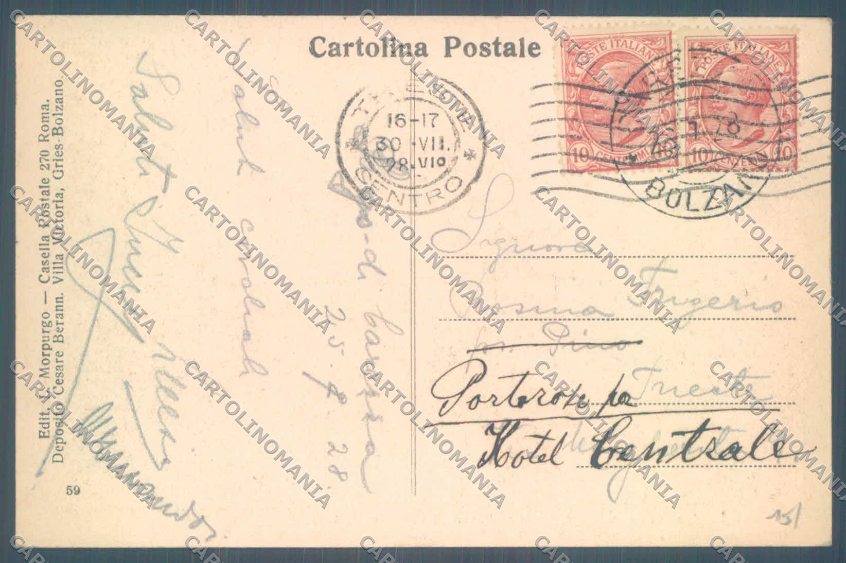 Bolzano Nova Levante Passo di Carezza Latemar Albergo di cartolina ZC4486 – retro