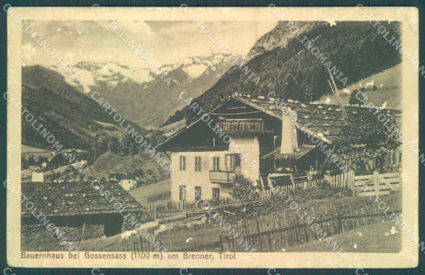 Bolzano Brennero Colle Isarco Gossensass PIEGHINA ABRASA cartolina ZC4508 – fronte