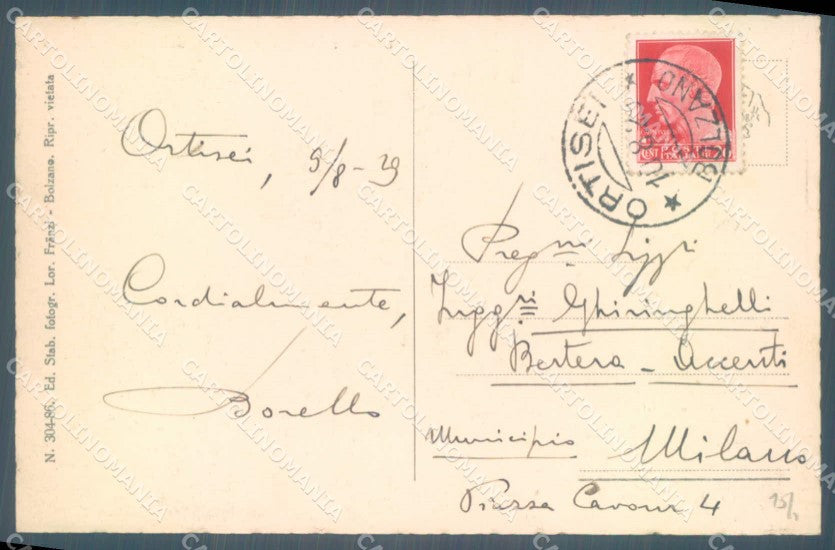 Bolzano Rifugio al Giogo del Sella cartolina ZC4539 – retro