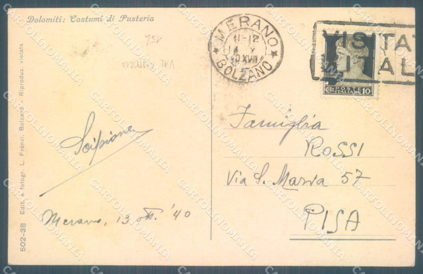 Bolzano Val Pusteria Costumi cartolina ZC4550 – retro