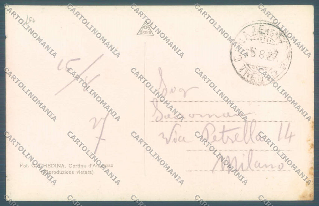 Bolzano Passo Sella Campanile di Murfreit Foto cartolina ZC4579 – retro