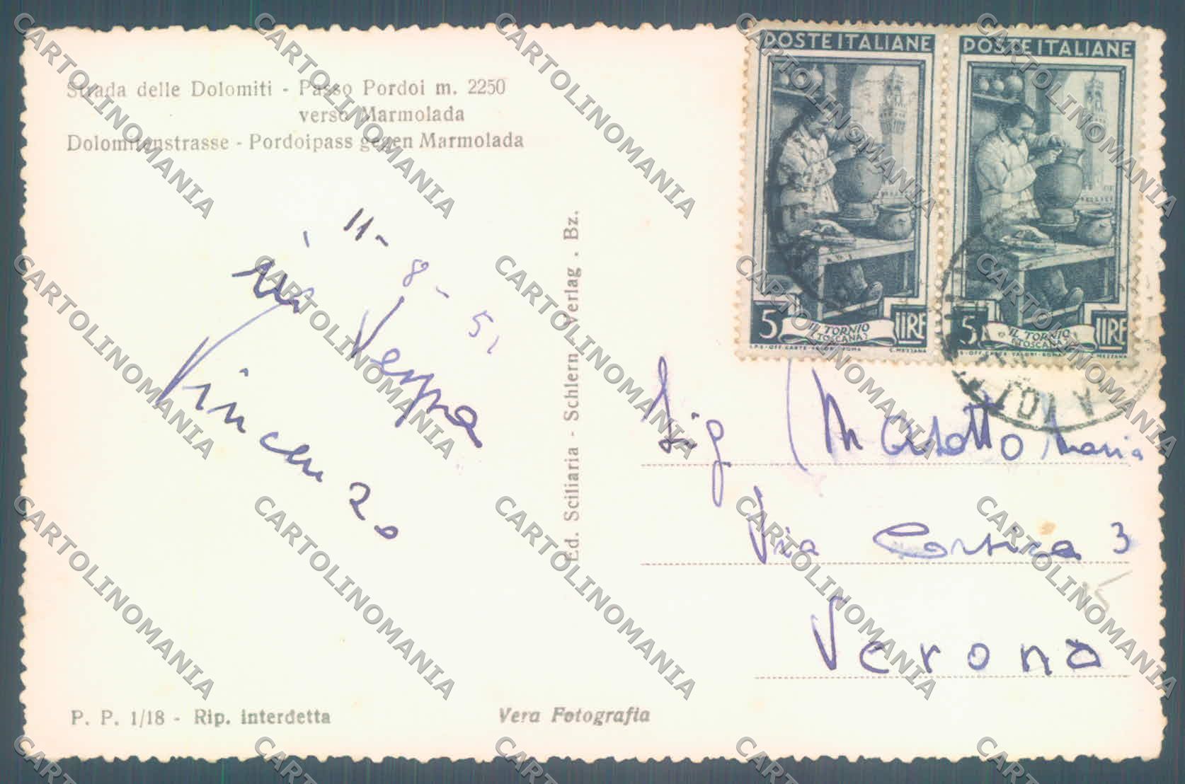 Belluno Passo Pordoi Marmolada PIEGHINA Foto cartolina ZC4604 – retro