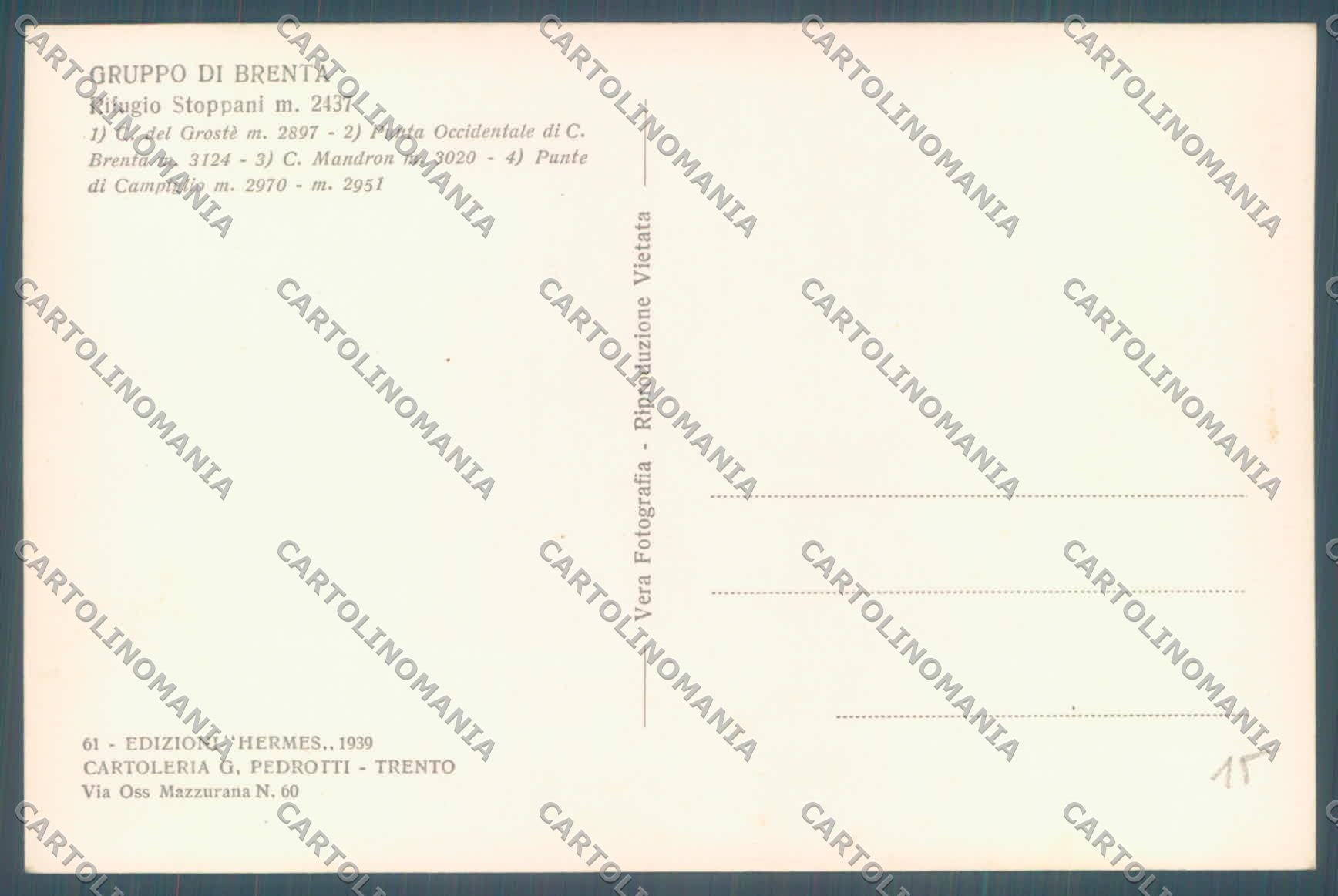 Bolzano Pinzolo Madonna di Campiglio Rifugio Stoppani Foto cartolina ZC4629 – retro