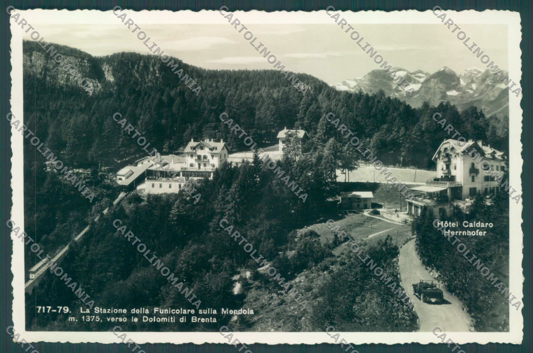 Trento Caldaro Funicolare Mendola Dolomiti di Brenta Auto Foto cartolina ZC4656 – fronte
