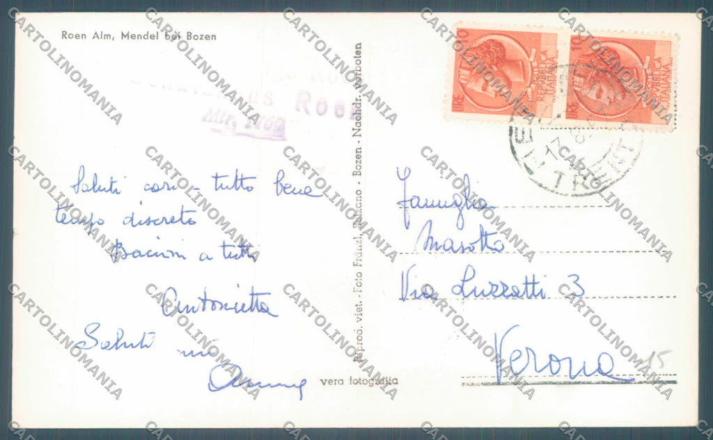 Trento Amblar Rifugio Malga Roen Foto cartolina ZC4658 – retro