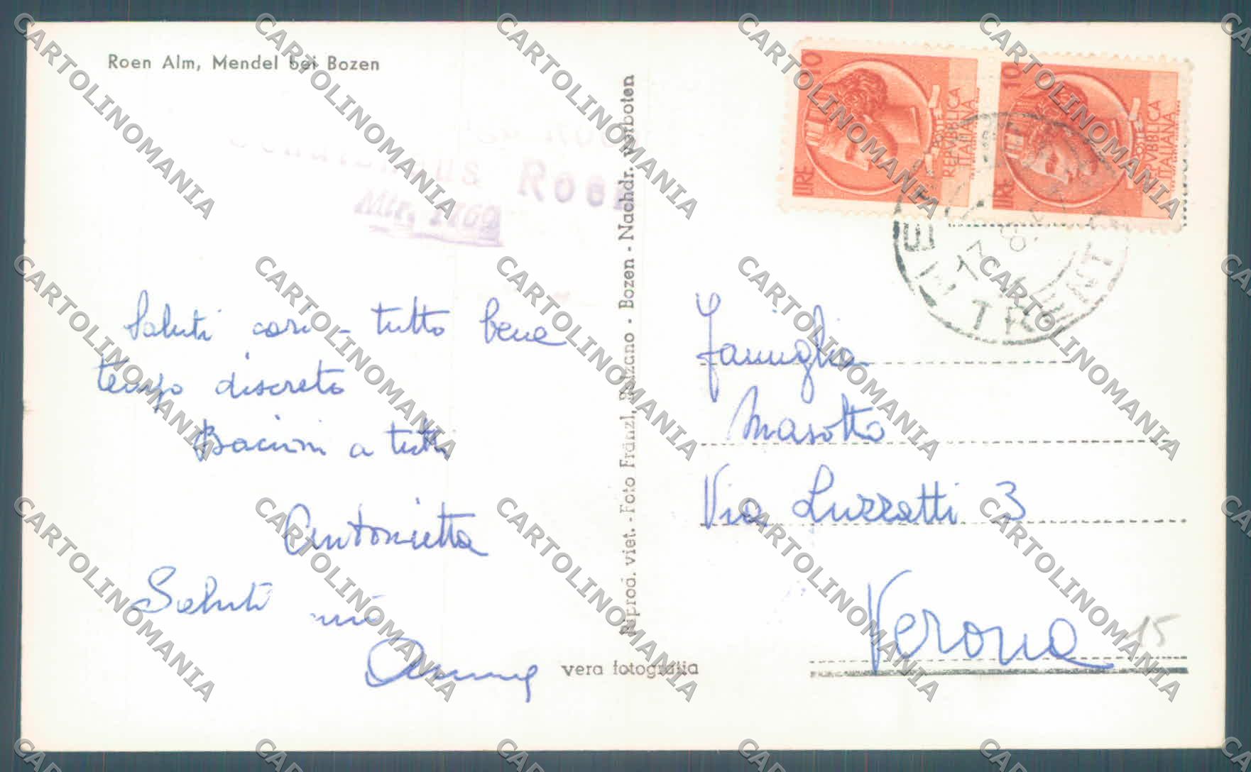 Trento Amblar Rifugio Malga Roen Foto cartolina ZC4658 – retro