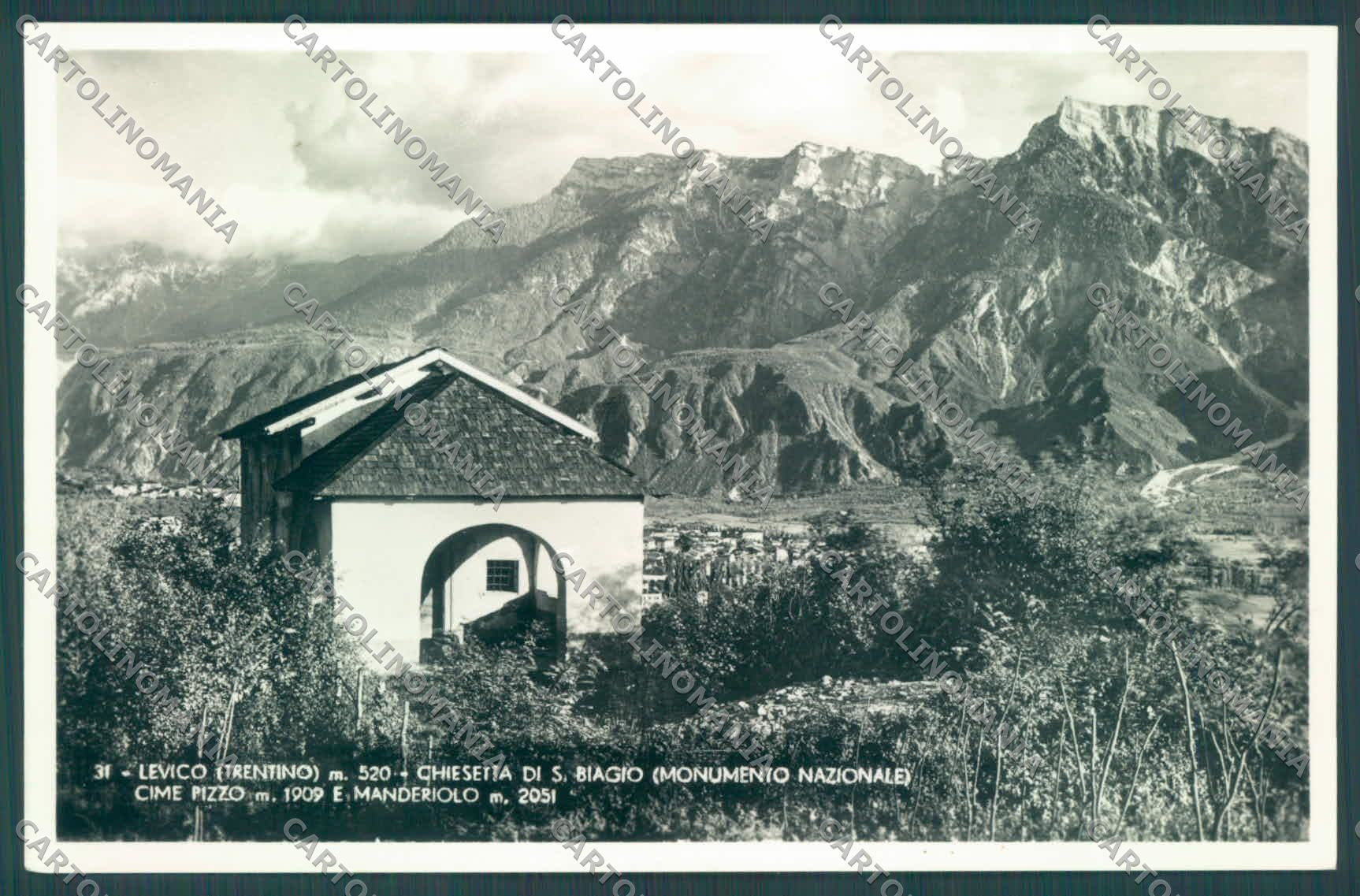 Trento Levico Chiesetta San Biagio Cime Pizzo Manderiolo Foto cartolina ZC4669 – fronte
