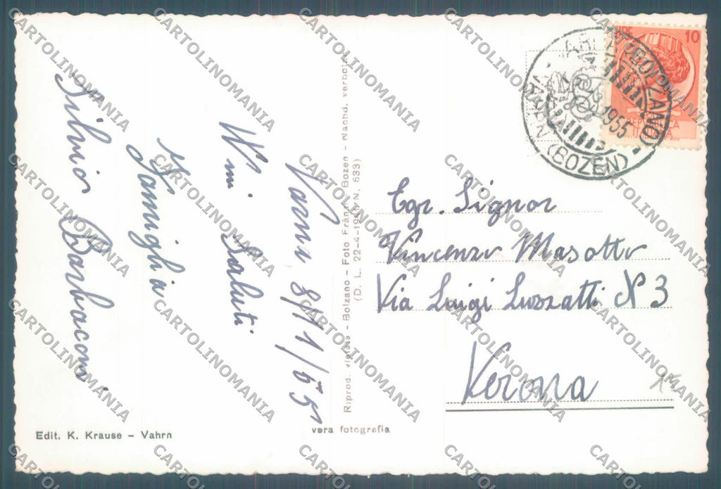 Bolzano Varna Sud Tirolo Foto cartolina ZC4693 – retro