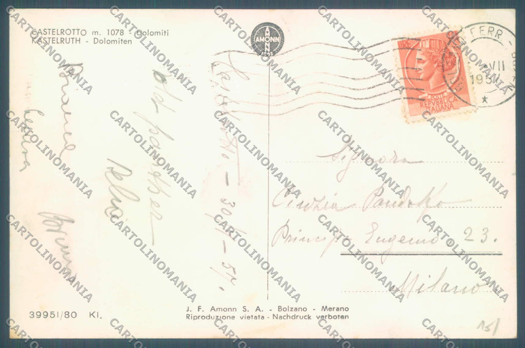 Bolzano Castelrotto Foto cartolina ZC4744 – retro