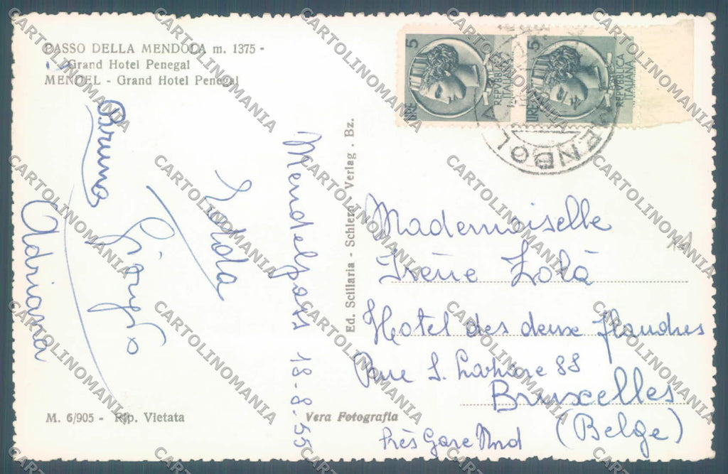 Trento Mendola Passo di Hotel Penegal Auto Foto cartolina ZC4755 – retro