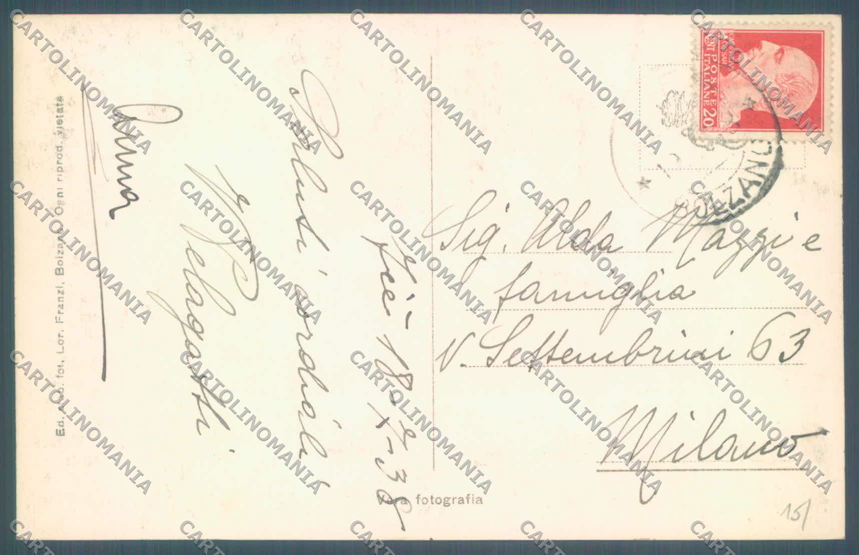 Bolzano Fiè allo Sciliar Foto cartolina ZC4768 – retro