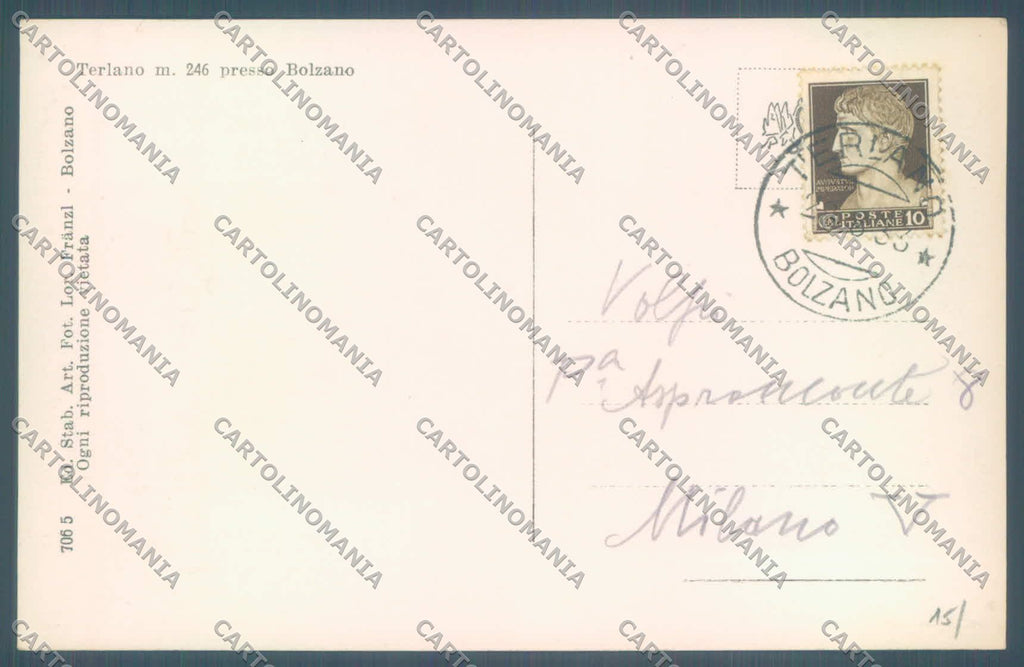 Bolzano Terlano Foto cartolina ZC4802 – retro
