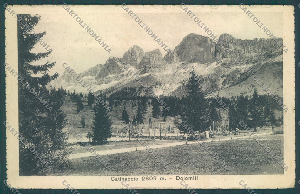 Trento Passo di Costalunga Catinaccio Tennis PIEGA cartolina ZC4827 – fronte