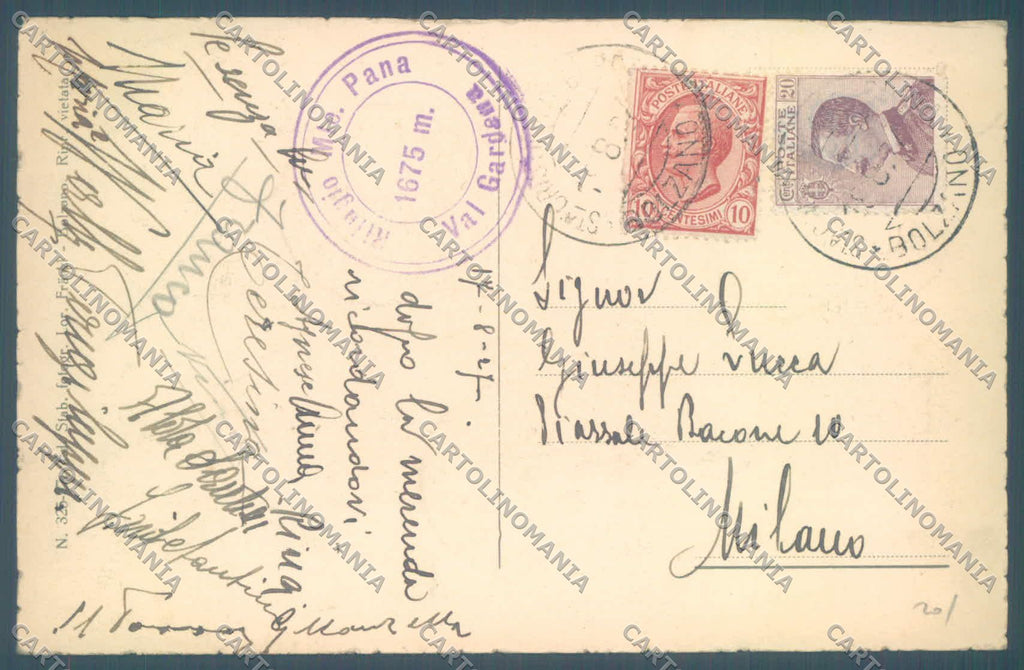Bolzano Val Gardena Rifugio Monte Pana Gruppo delle Fermedes cartolina ZC4828 – retro
