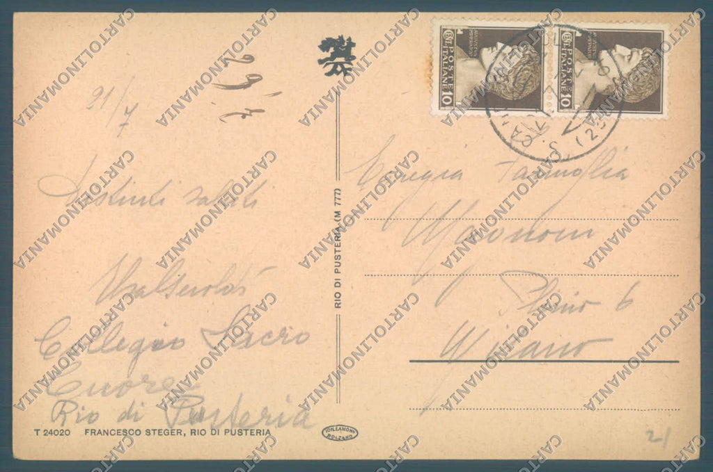Bolzano Rio di Pusteria cartolina ZC4830 – retro