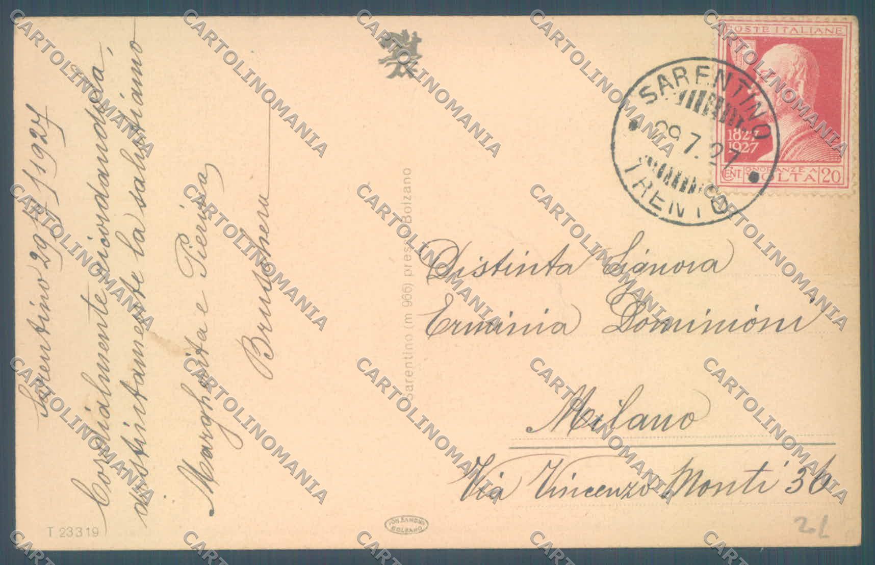 Bolzano Sarentino PIEGHINE cartolina ZC4835 – retro