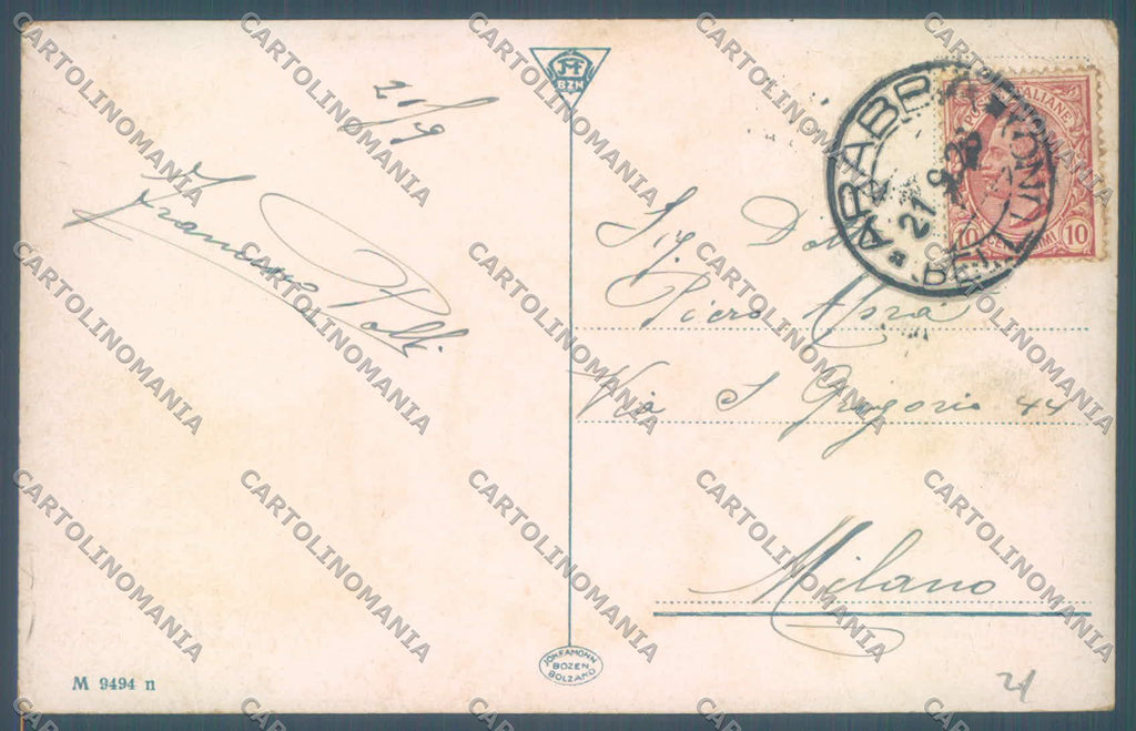 Belluno Livinallongo Col di Lana Pordoi Autopostale PIEGHINA cartolina ZC4841 – retro
