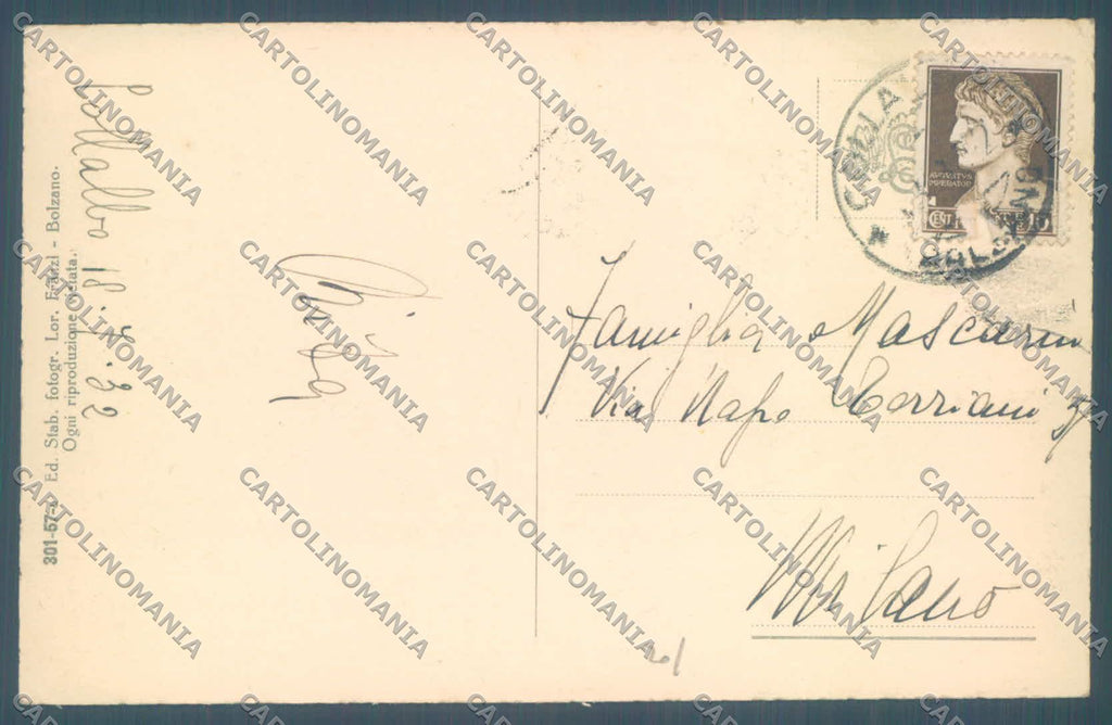 Bolzano Renon Corno di Sella Sassolungo Marmolada PIEGHINA cartolina ZC4868 – retro