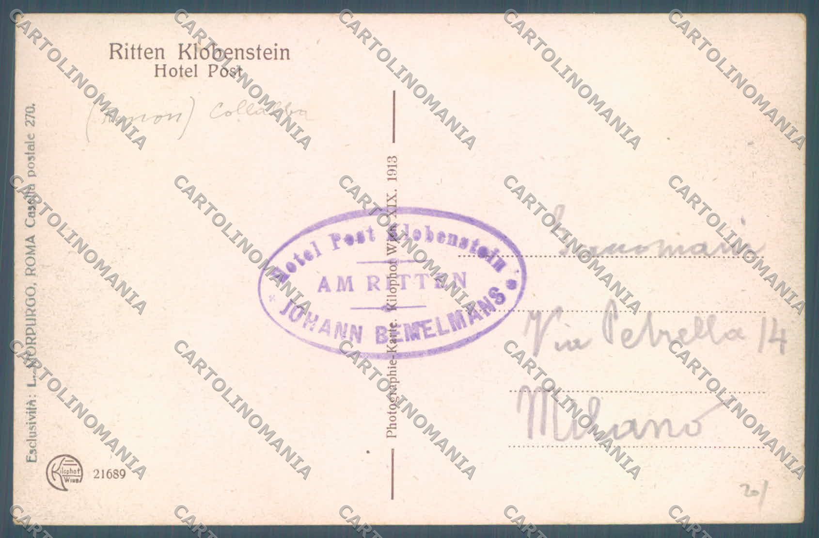 Bolzano Renon Collalbo cartolina ZC4879 – retro
