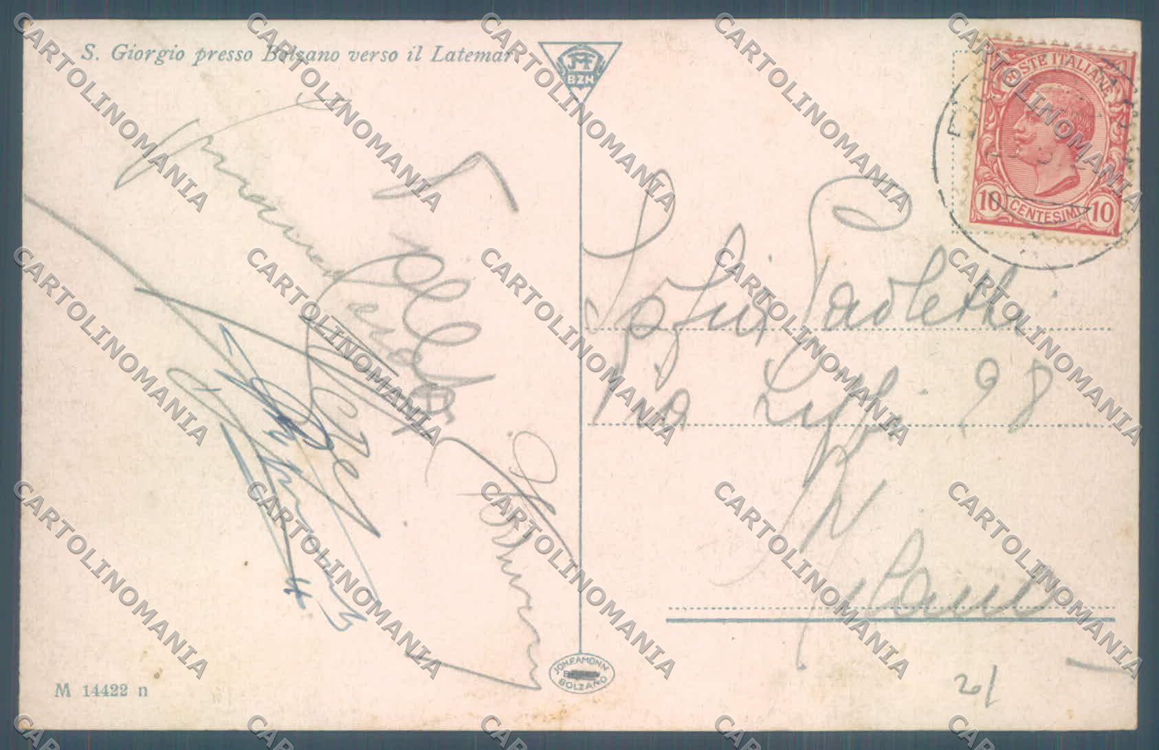 Bolzano San Giorgio Latemar cartolina ZC4902 – retro