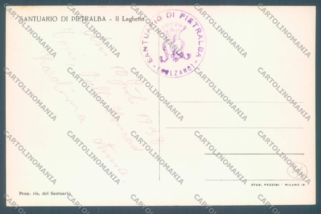 Bolzano Nova Ponente Pietralba Santuario di Anatre Foto cartolina ZC4918 – retro