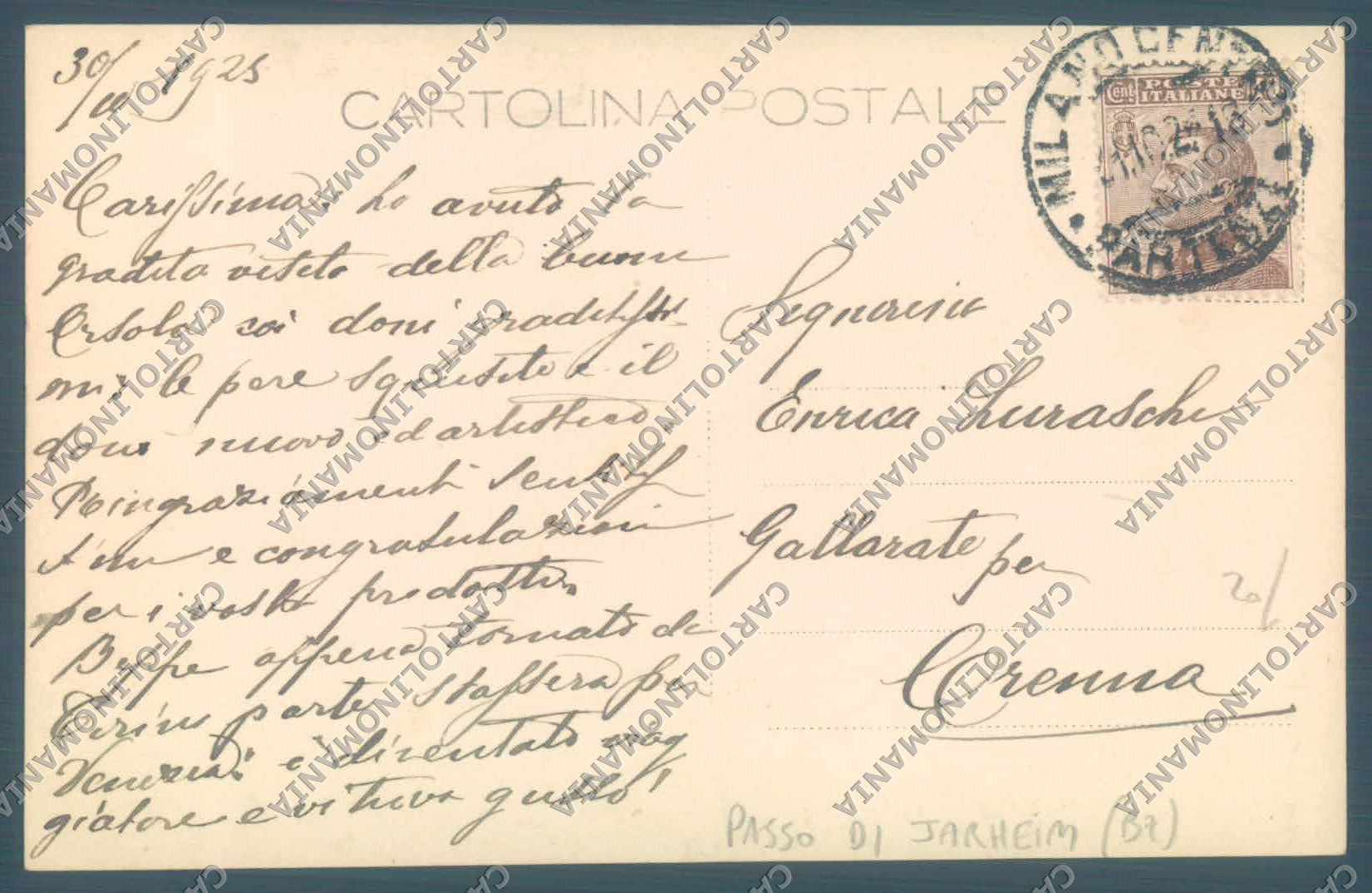 Bolzano Passo di Jarheim Foto cartolina ZC4920 – retro