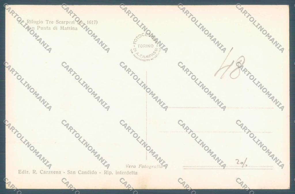 Bolzano Sesto Rifugio Tre Scarperi Punta Mattina Foto cartolina ZC4927 – retro