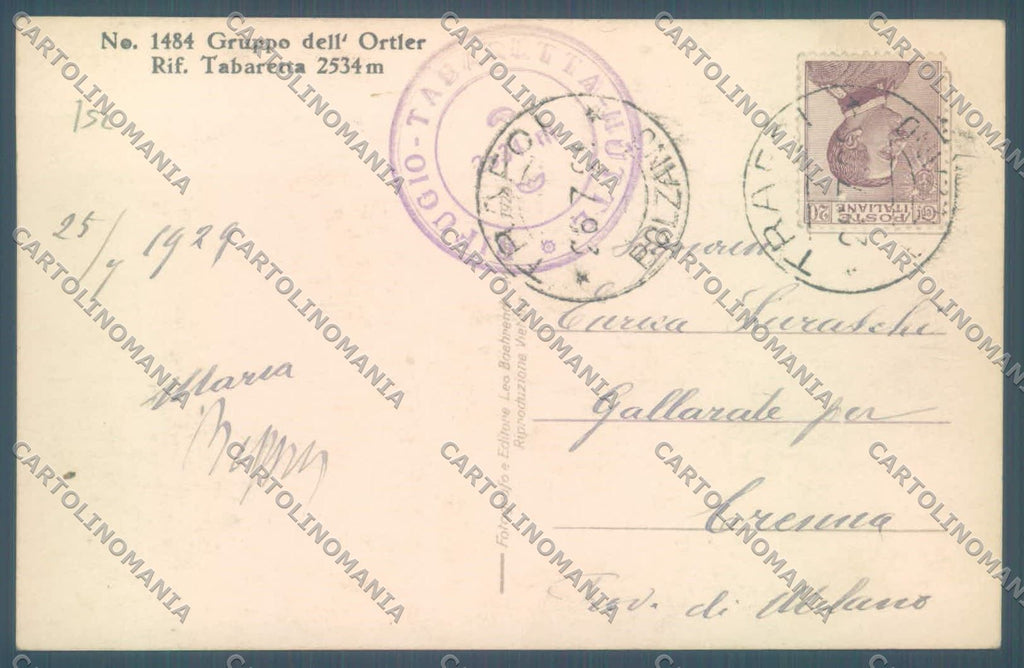 Bolzano Stelvio Rifugio Tabaretta Foto cartolina ZC4997 – retro