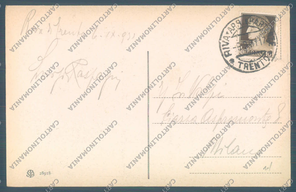 Trento Riva Lago di Garda Cascata del Varone PIEGA cartolina ZC5106 – retro
