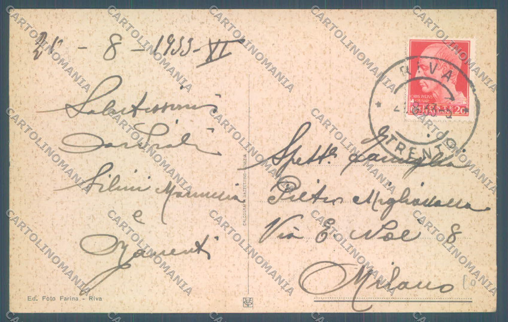 Trento Riva Lago di Garda Battello STRAPPINO cartolina ZC5128 – retro