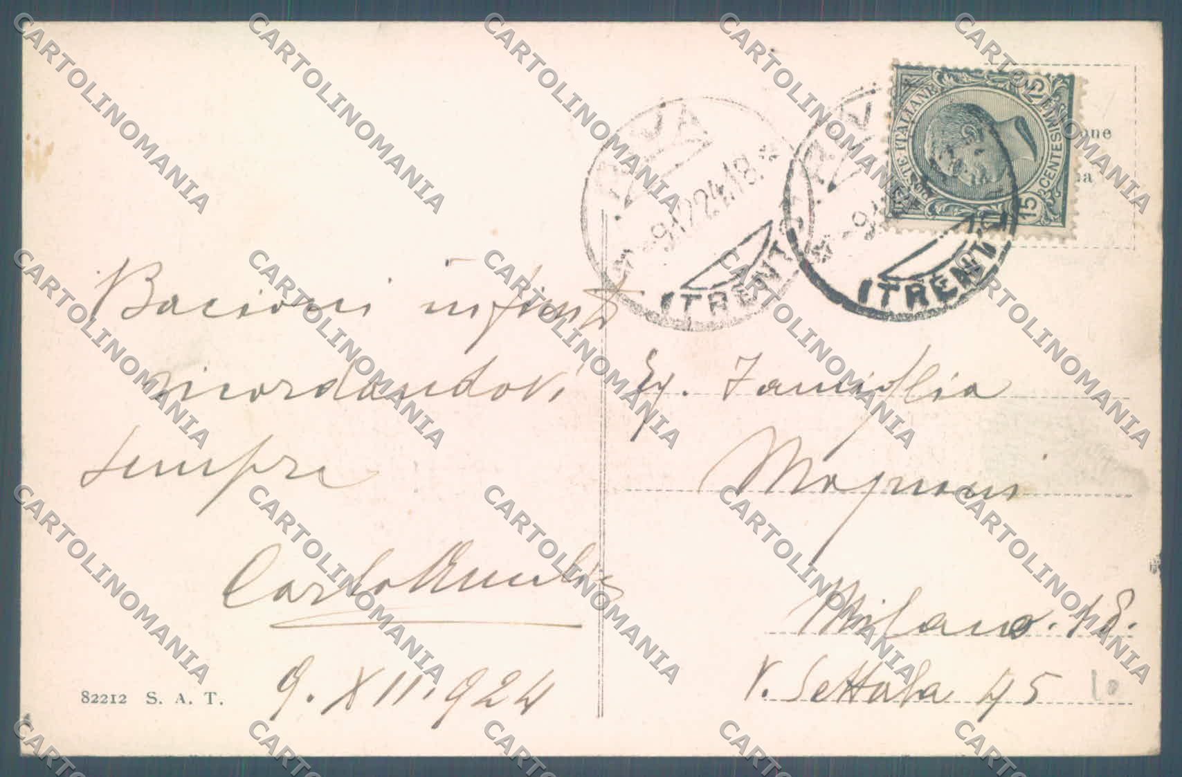 Trento Riva Lago di Garda Monte Stivo cartolina ZC5129 – retro