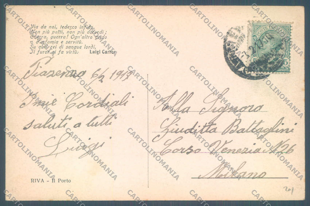 Trento Riva Lago di Garda Carrer cartolina ZC5301 – retro