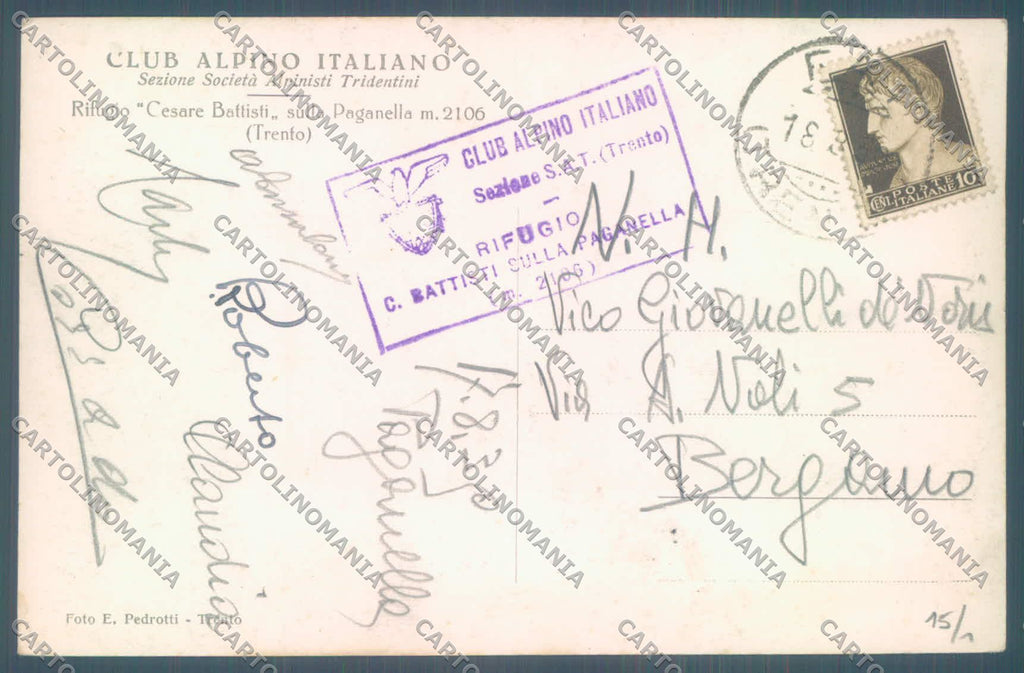 Trento Rifugio Cesare Battisti Sulla Paganella Cai Foto Foto cartolina ZC5339 – retro