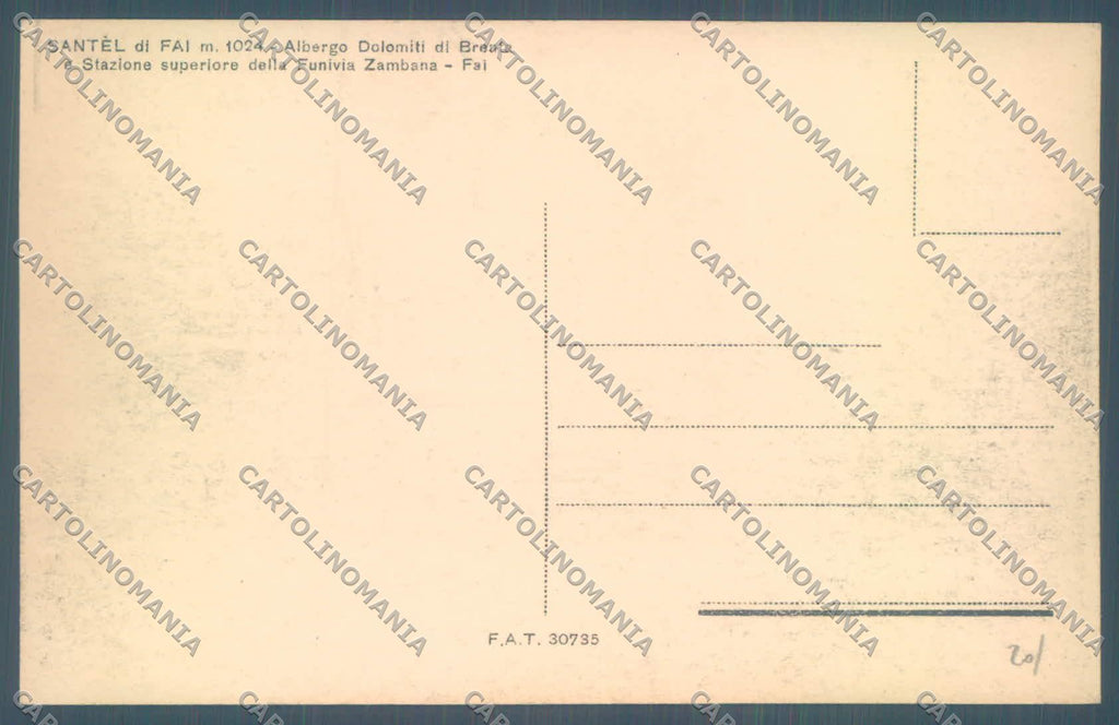 Trento Fai Santèl di cartolina ZC5341 – retro