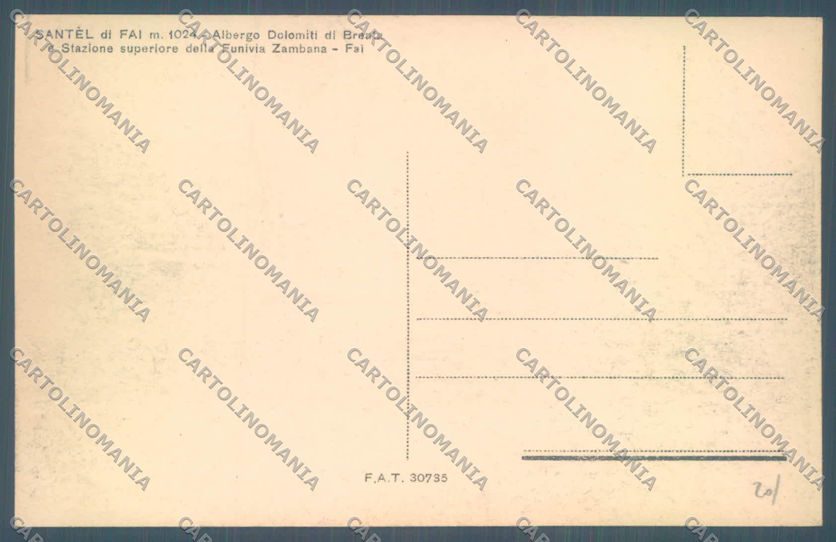 Trento Fai Santèl di cartolina ZC5341 – retro