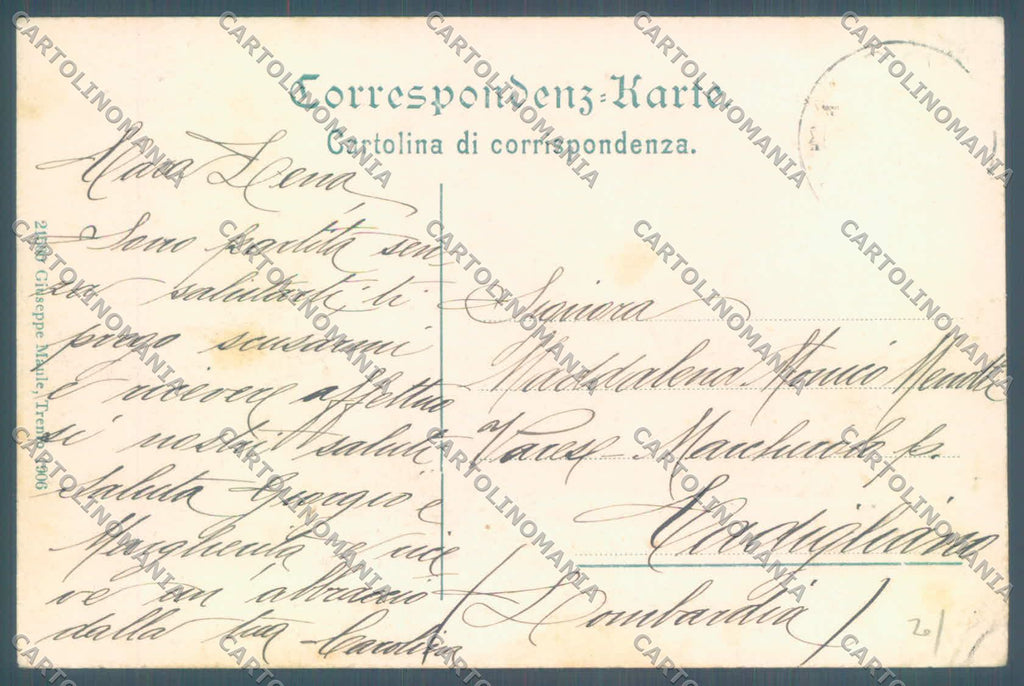 Trento Levico Vetriolo Monte Fronte PIEGHINE cartolina ZC5391 – retro