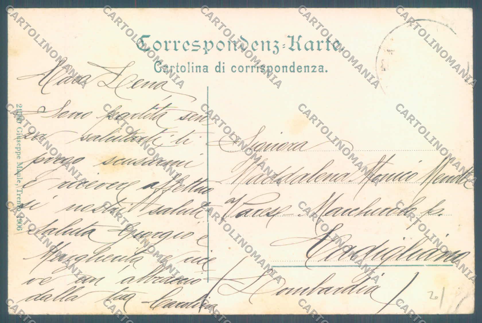 Trento Levico Vetriolo Monte Fronte PIEGHINE cartolina ZC5391 – retro