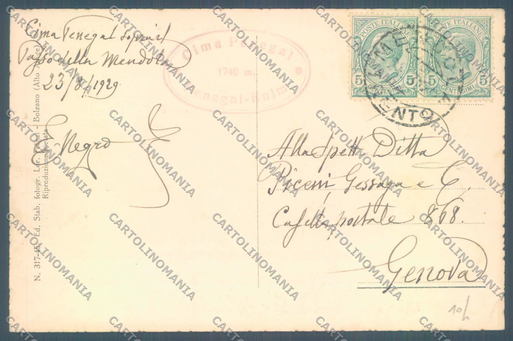 Trento Mendola Casa Penegal Gruppo Brenta cartolina ZC5440 – retro