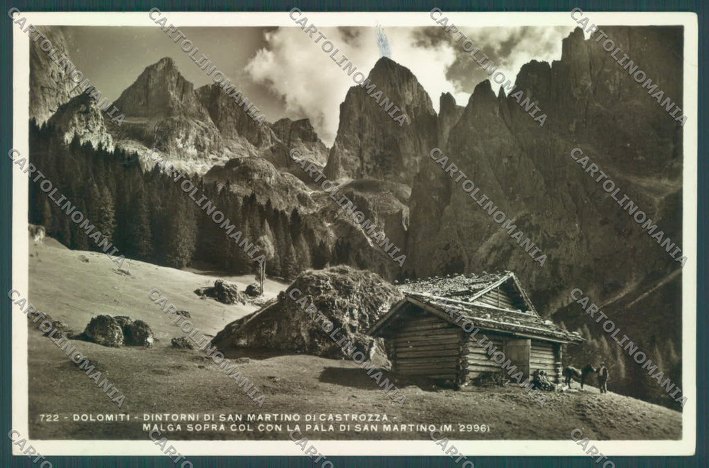 Trento San Martino di Castrozza Malga sopra Col Pala Foto cartolina ZC5460 – fronte